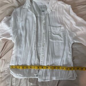 American Eagle Outfitters Cream Textured Shirt